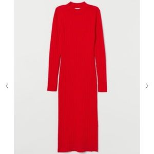 HM Red Bodycon Sweater Dress-Size M, worn once